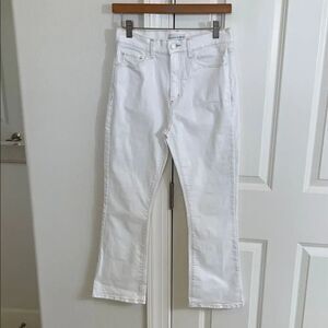 NWOT Loft The Kick Crop High Rise Natural Color Denim Jeans